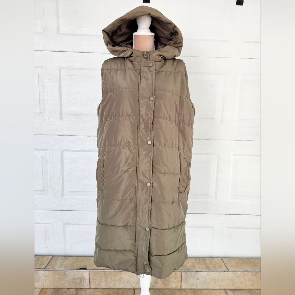 26 International Puffer Vest XL Longline Hooded Outdoor Utility Streetwear - Picture 2 of 11
